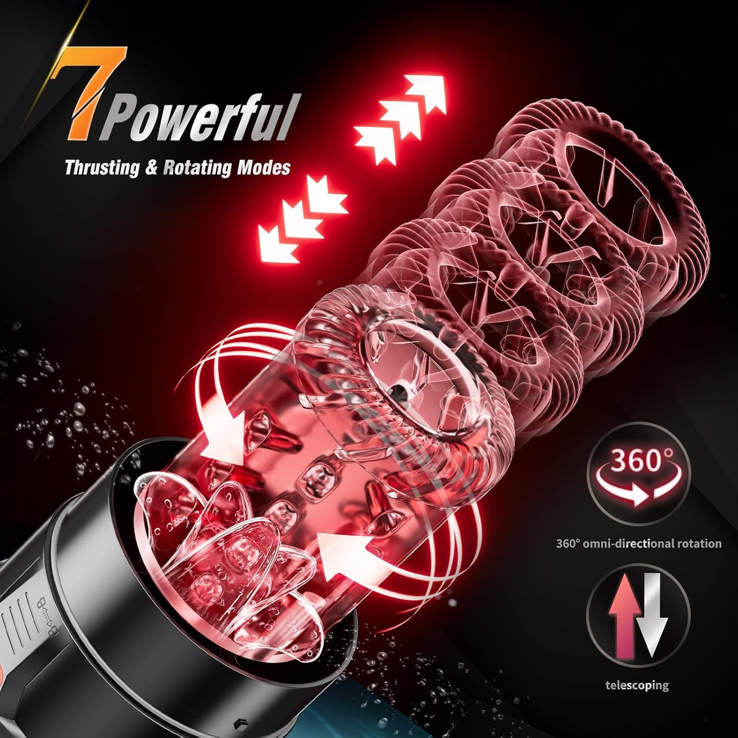 Ultimate 12S Vacuum Penis Pump – Thrusting, Rotating & Licking Male Masturbator