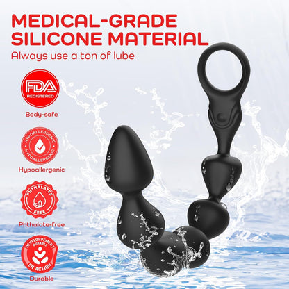 Ultra-Soft Vibrating Anal Beads – 14.4" Flexible Prostate & Pleasure Massager